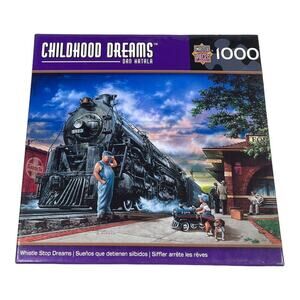 Whistle Stop Dreams Dan Hatala Railway Train Station 1000 Piece Jigsaw Puzzle